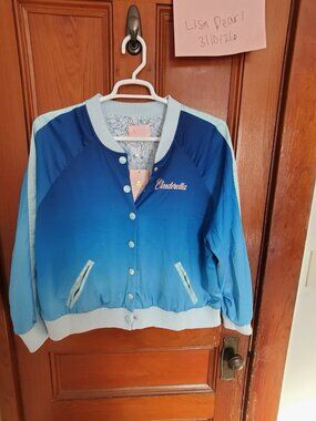 NWT Unique Vintage x Disney Blue Ombre Cinderella Bomber Jacket